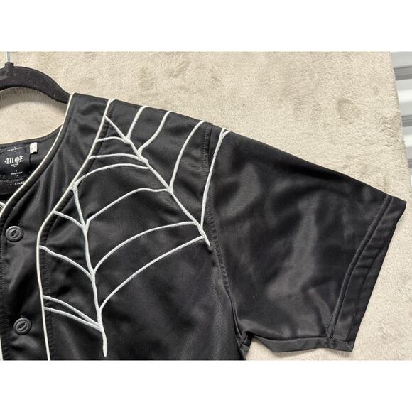 40 Oz New York Forty Ounce NYC Black Spider Web Baseball Jersey Large - Picture 5 of 15